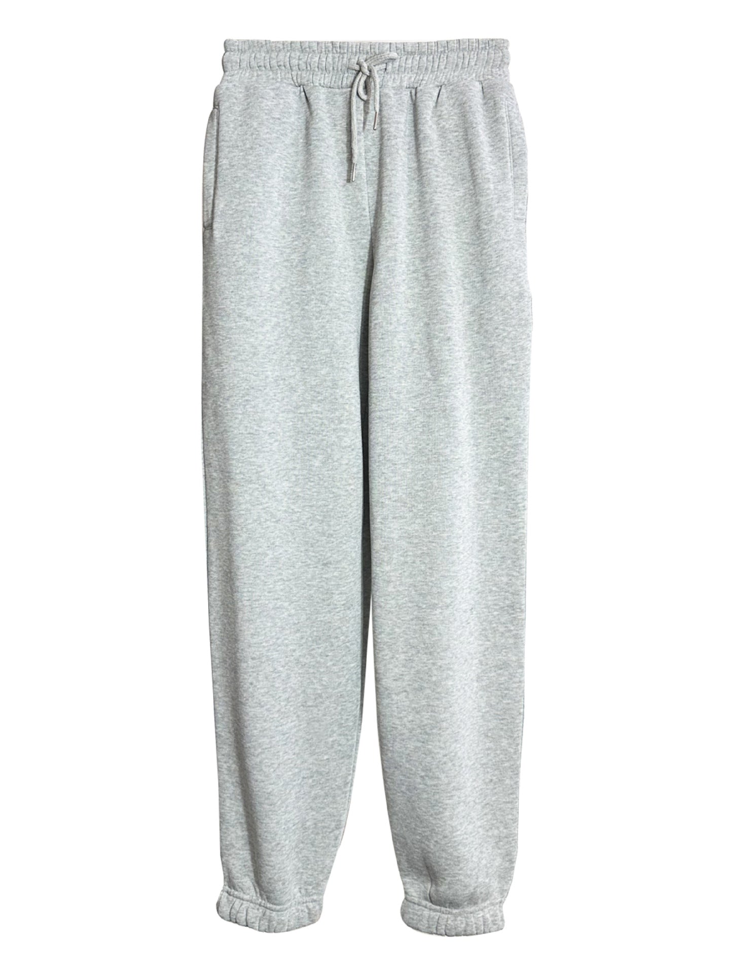 Pantalon de jogging décontracté en molleton uni avec fourrure, taille haute, ample et fuselé, pour la maison