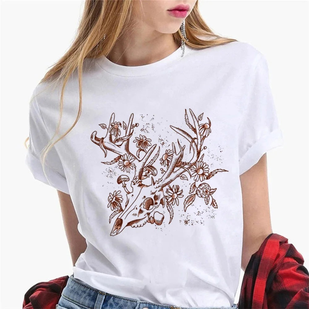 T-shirts Femme Graphiste T-shirts Filles Harajuku Cl