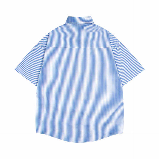 Chemise rayée imprimée teckel