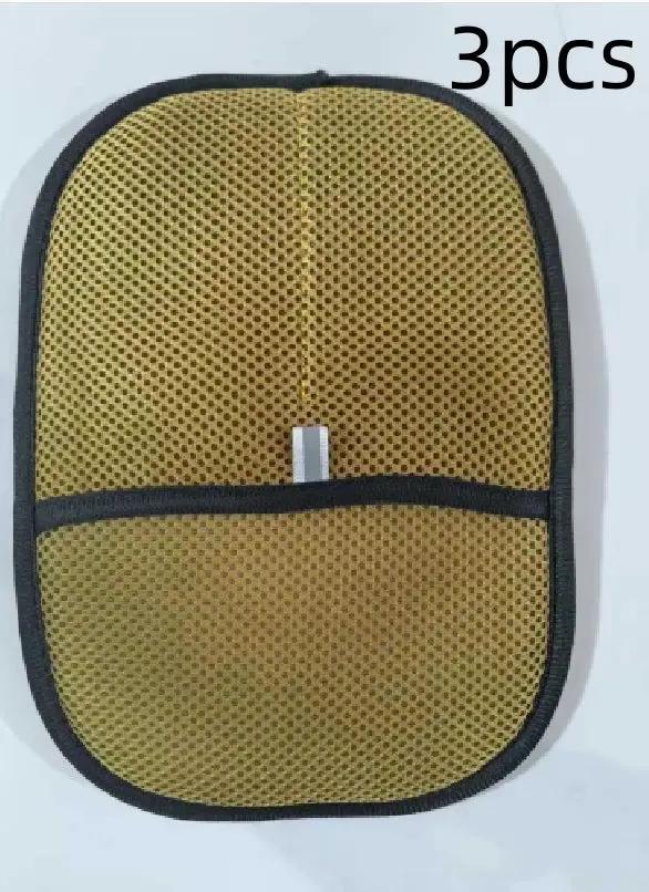 Pet hair remover gloves by AdTec, yellow mesh deshedding mitts, 3pc set