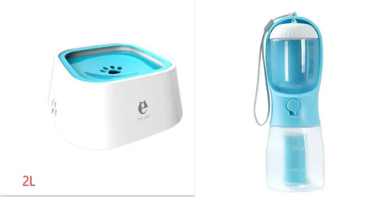 AdTec two-piece pet water cup and portable drinking bottle set, blue and white, 2L capacity