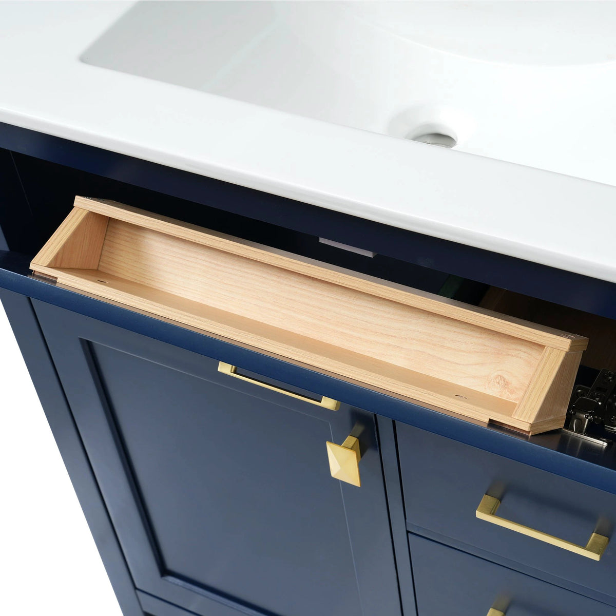 30-Inch Blue Bathroom Vanity with Ceramic Sink and Ample Storage - Ideal Choice for Small Bathrooms by eprolo