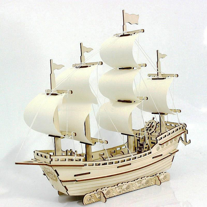 Maquette de voilier en bois à monter soi-même, puzzle 3D à assembler