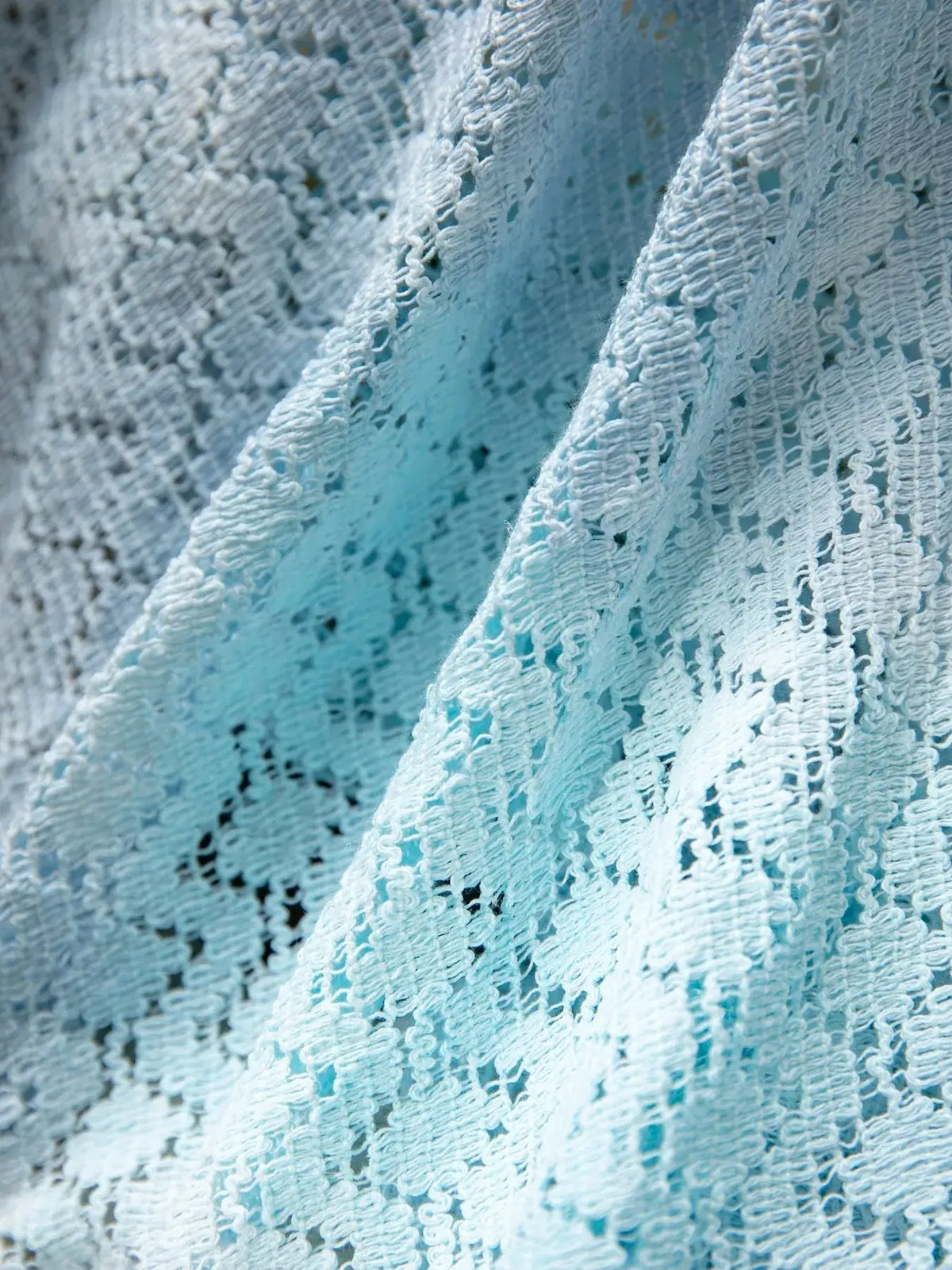 Lightweight gradient openwork knit beach cover up in light blue, Trendsi.