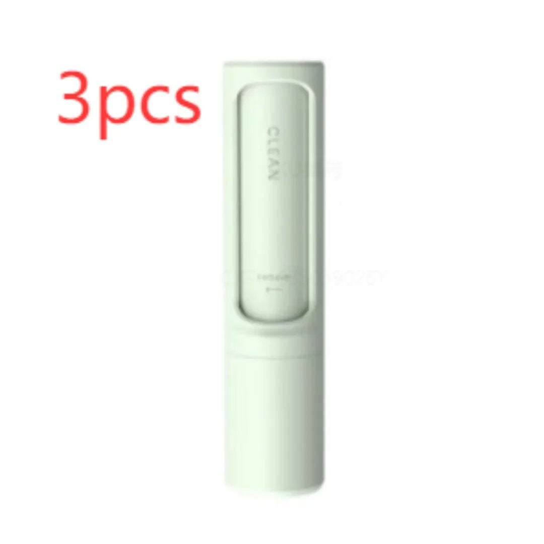 Pet hair remover brush set, white portable self-cleaning lint tool by AdTec, 3pcs