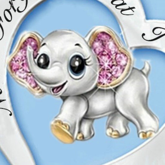 Collier éléphant avec lettrage « Never Forget I Love you »