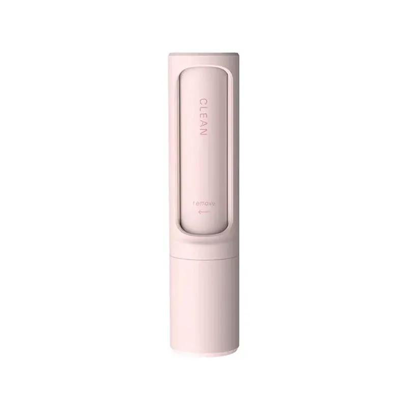 2-1 Reusable Pet Hair Remover Brush by AdTec, pink, portable self-cleaning lint tool.