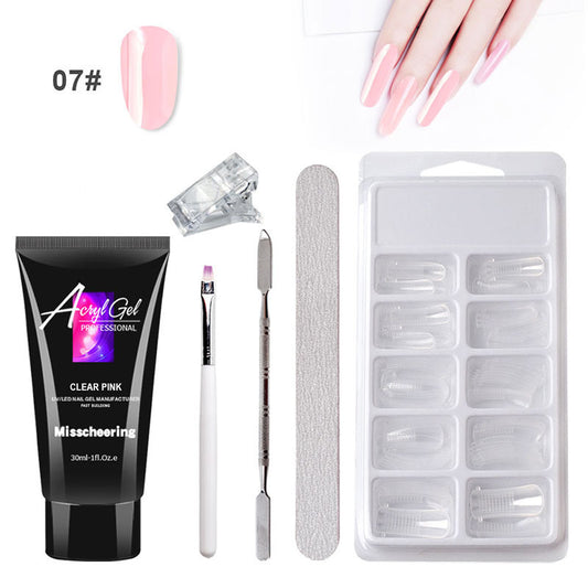 Gel de extensión de uñas sin dolor sin soporte de papel, modelo rápido, juego de gel de cristal sin dolor