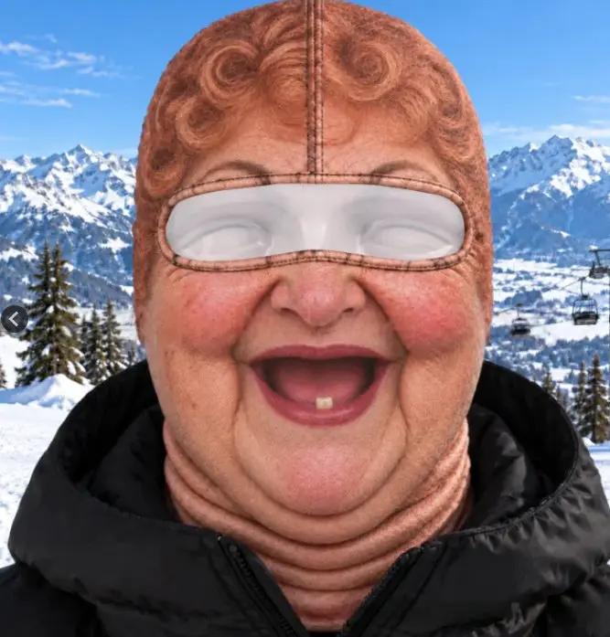 Realistic Winter Ski Face Mask Balaclava in tan with clear eye shield