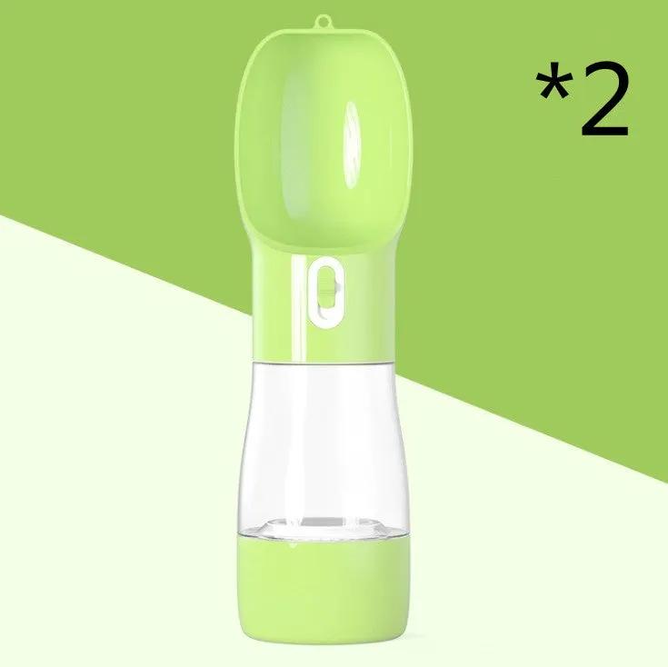Traveling Out Portable Dog Water Dispenser by AdTec, lime green, set of 2