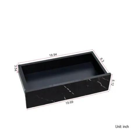 LED coffee table by AdTec, black marble finish, 6.93in high, furnishings