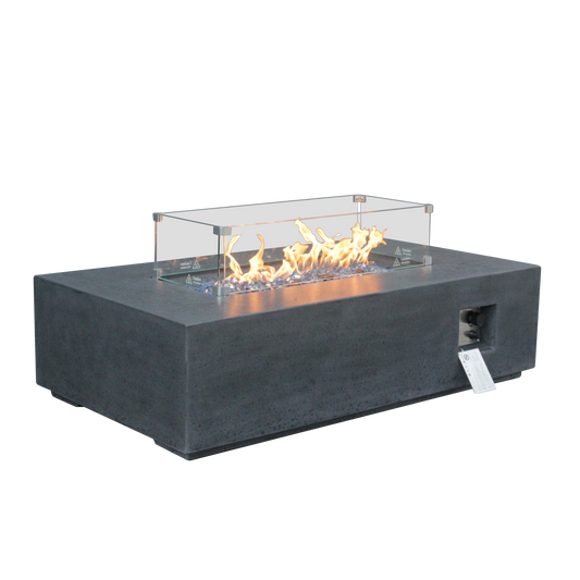 52 Inch Outdoor Concrete Propane gas rectangle Fire Pit table