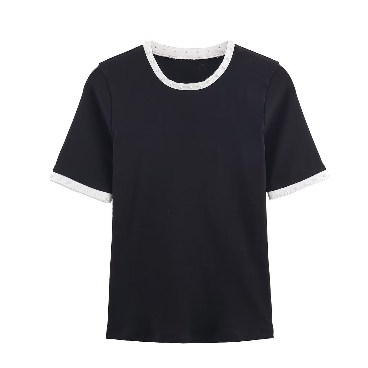 Versatile artificial pearl T-shirt for women