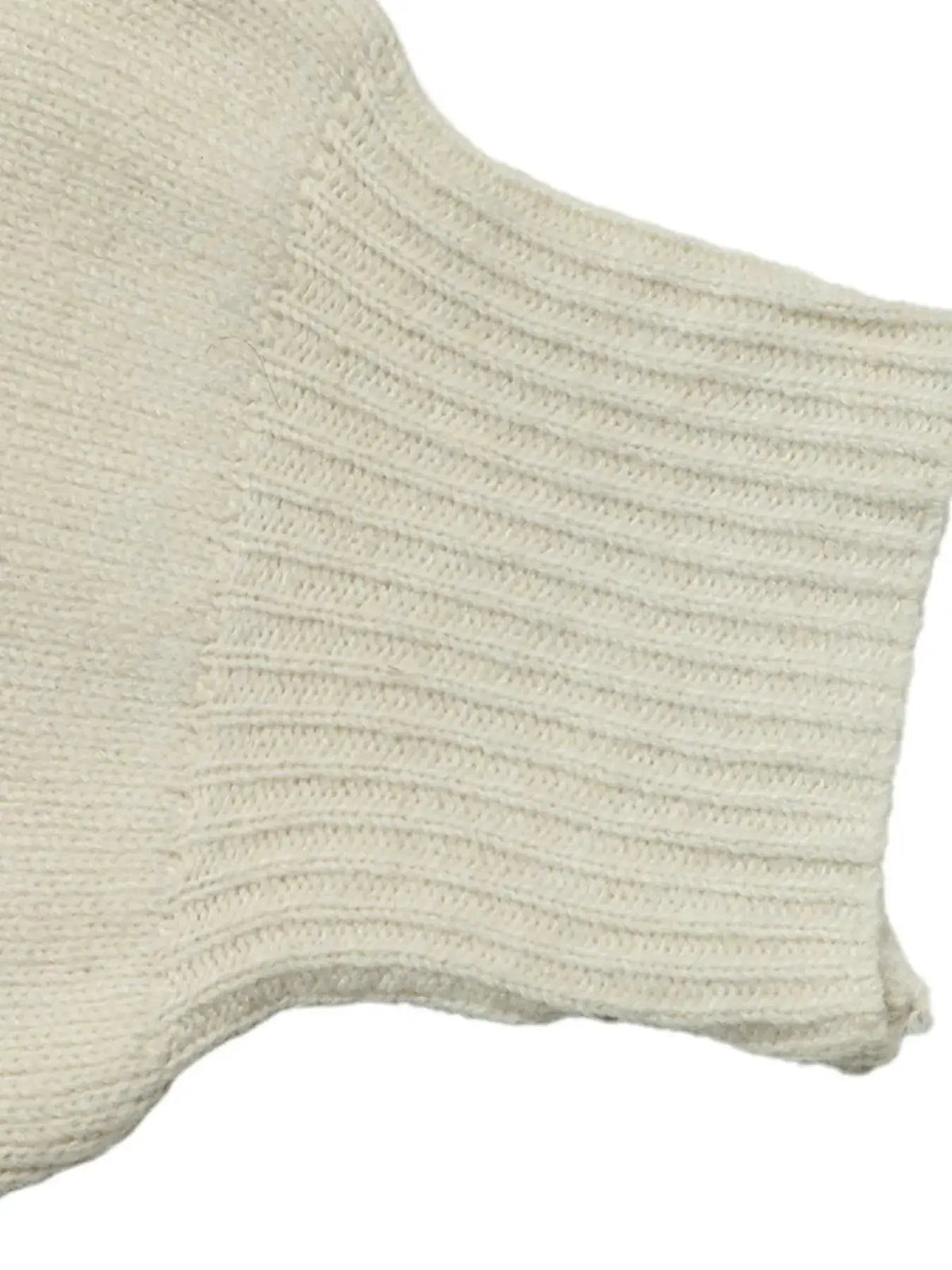 Four-Leaf Clover Open Front Cardigan in cream knit fabric by Trendsi with ribbed texture