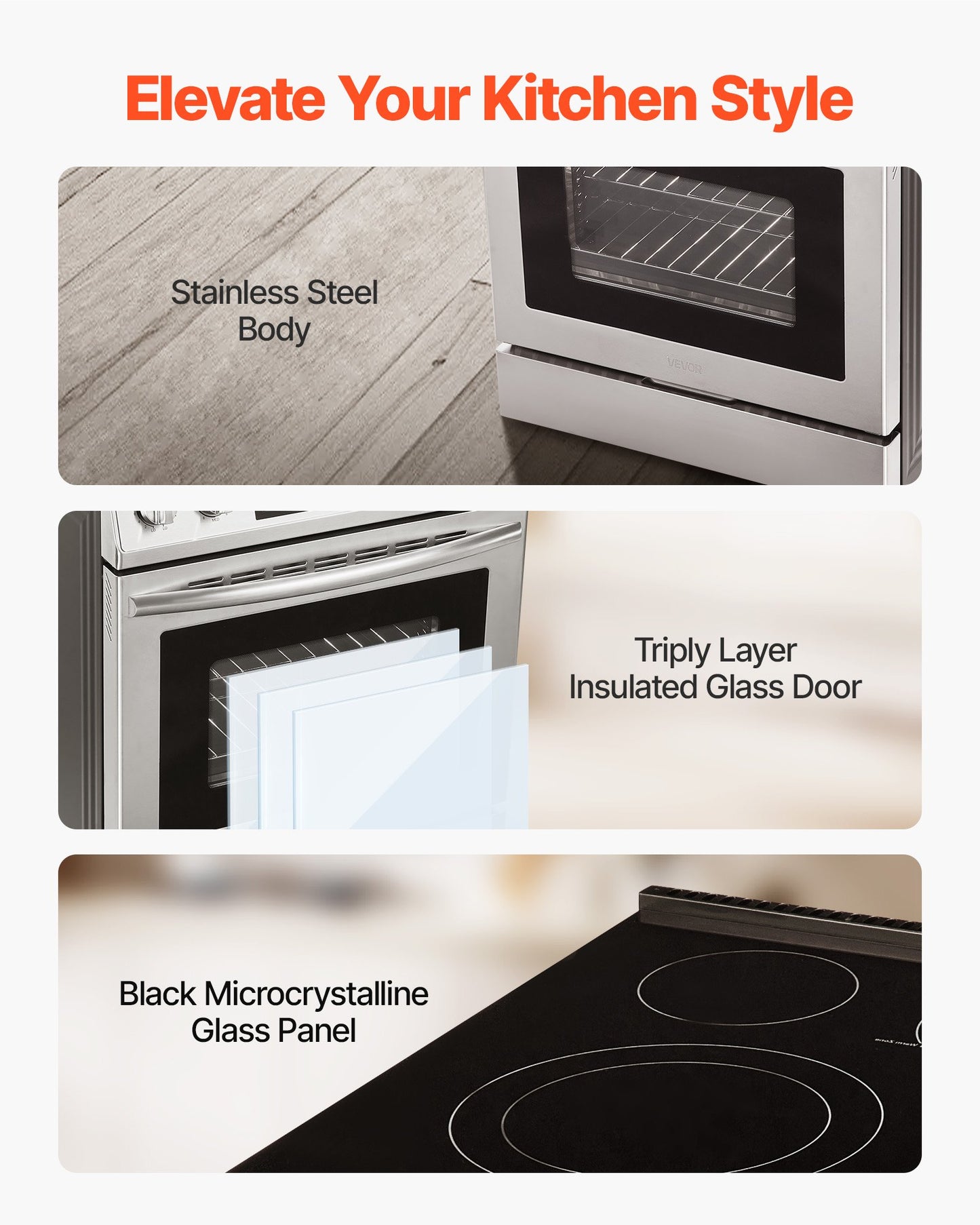 30 In Electric Range Oven, 4.8 Cu. Ft.