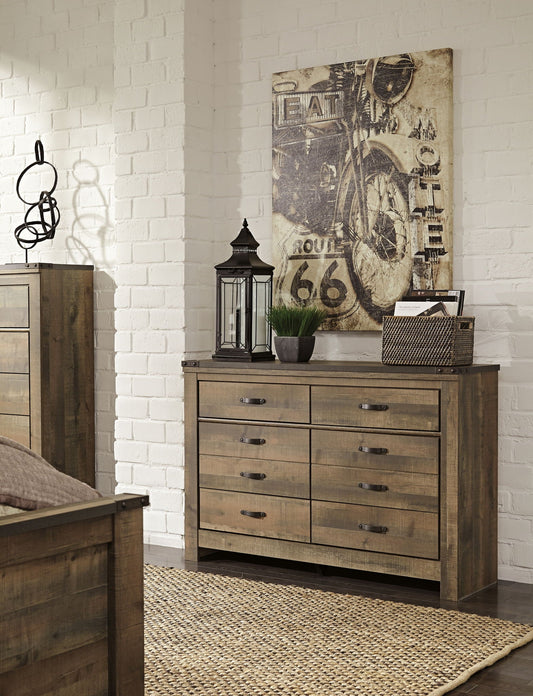 Trinell - Six Drawer Dresser - 61.34" x 15.98" x 42.99" - Brown Dark-1