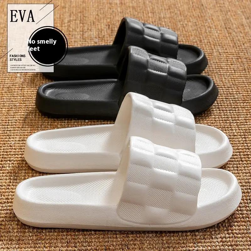 Summer Women's Soft Bottom Breathable Sandals, white and black, slip-on style, 3 pairs