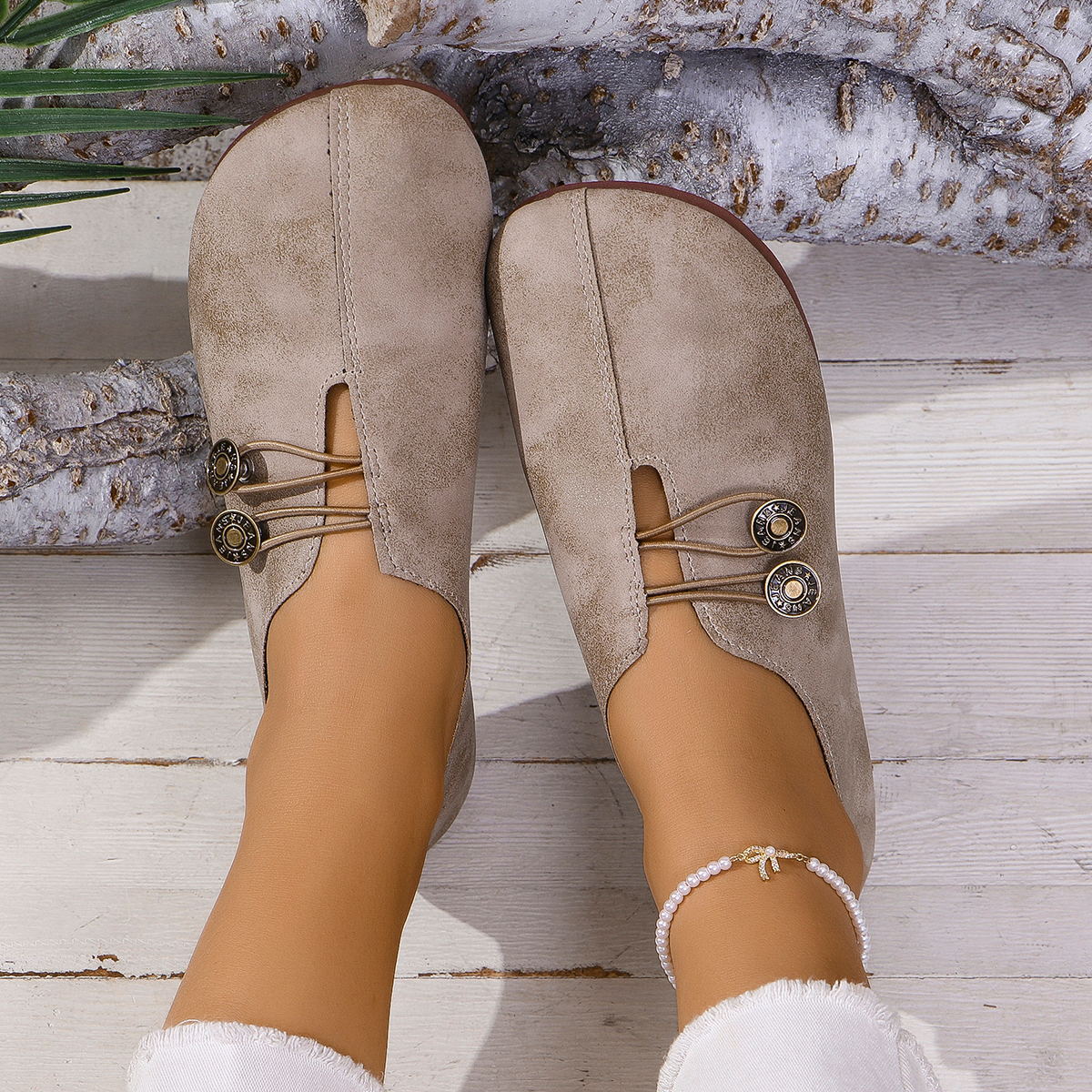 Ins Sandales à enfiler à bout carré Chaussures plates souples de mode estivale pour femmes