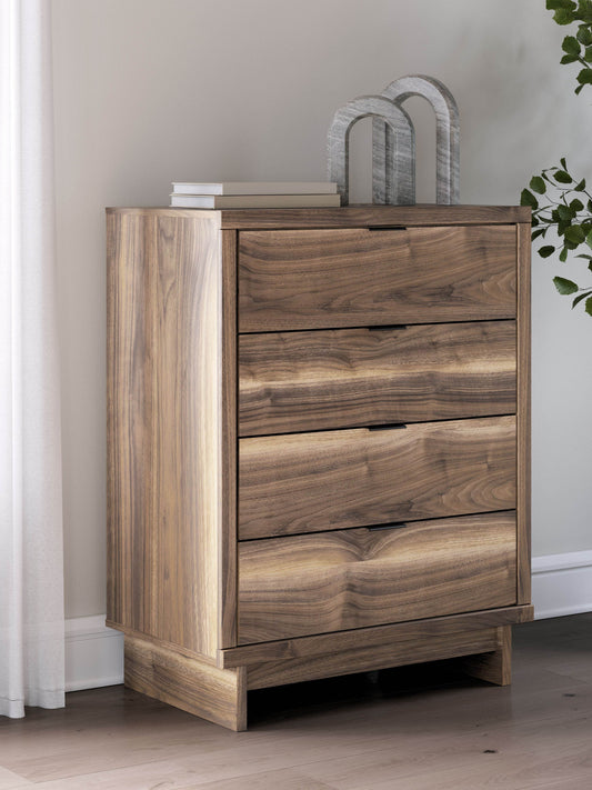 Signature Design by Ashley Chirason Brown Four Drawer Chest Modern Vintage Style Accent Furniture-1