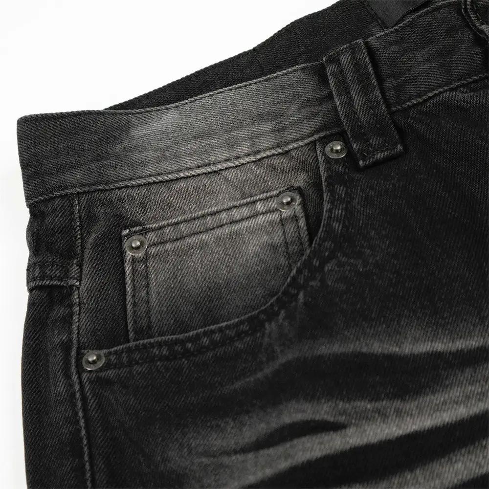Jeans by eprolo: color-washed black denim, straight-leg casual pants