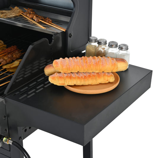 2+2 multifunctional gas barbecue grill and covered