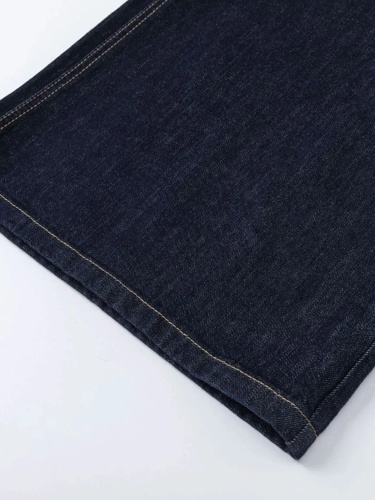 Men's wide-leg denim shorts by Trendsi, pure cotton dark indigo with contrast stitching