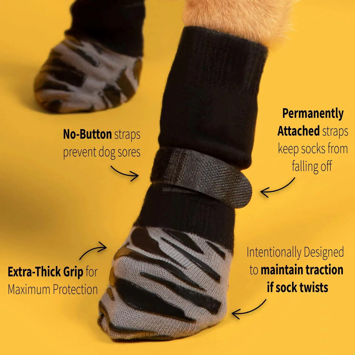 Two pet sock shoes for dogs and cats, outdoor black waterproof non-slip design by AdTec