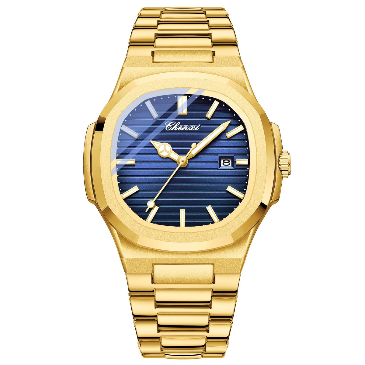 Chenxi Montre Acier Couple Lumineuse Étanche Simple Tendance