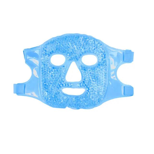 Blue gel eye mask with adjustable strap for cold and warm therapy