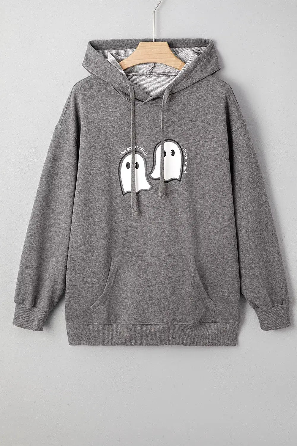 Trendsi Halloween Ghost Print Oversize Hoodie in grey