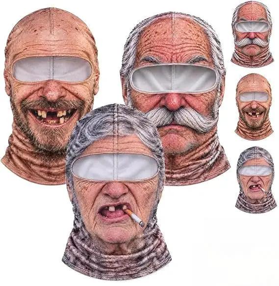 Six realistic winter ski face masks balaclavas in assorted colors; windproof thermal design for outdoor sports.