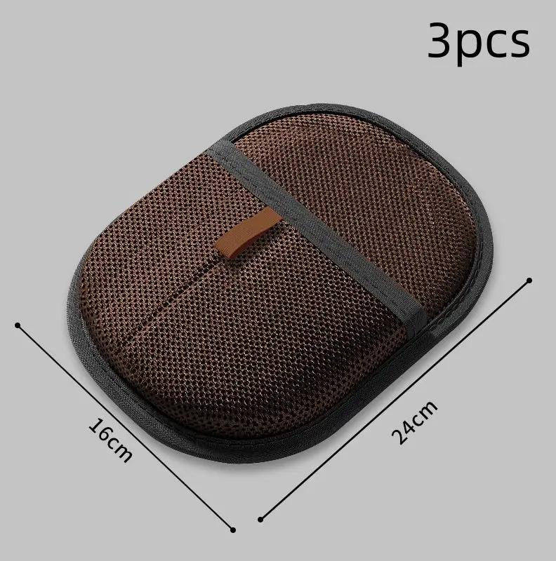 Pet hair remover mitts set, brown mesh deshedding gloves, for dog/cat/rabbit, 3pcs
