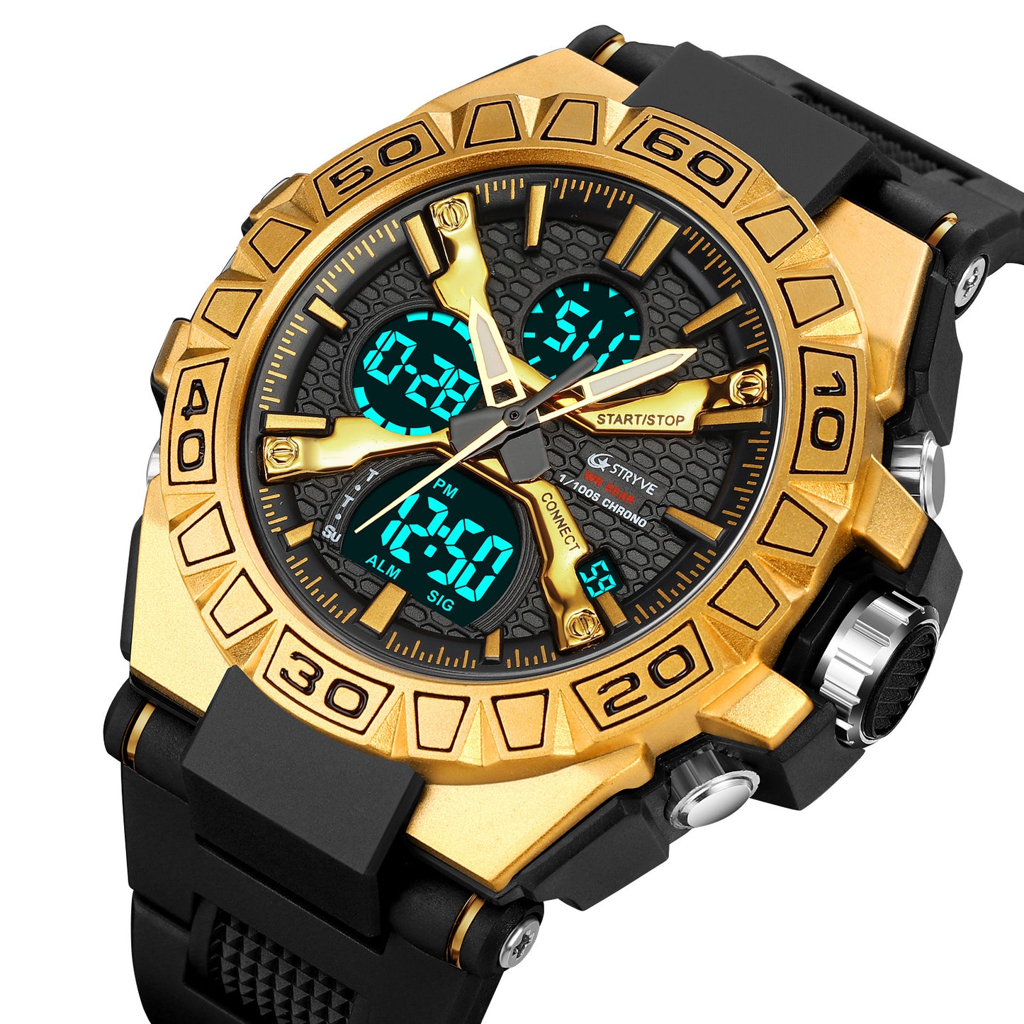 Nouvelle montre de sport électronique lumineuse colorée étanche Montre étudiante multifonctionnelle