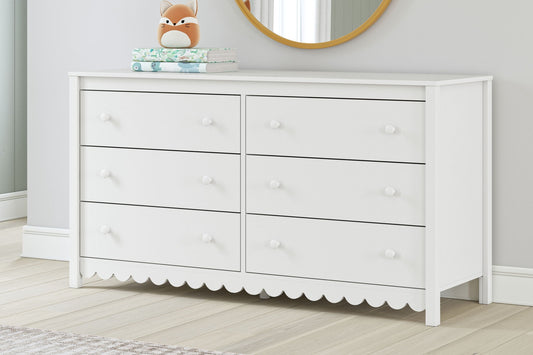 Hallityn - Six Drawer Dresser - White-1
