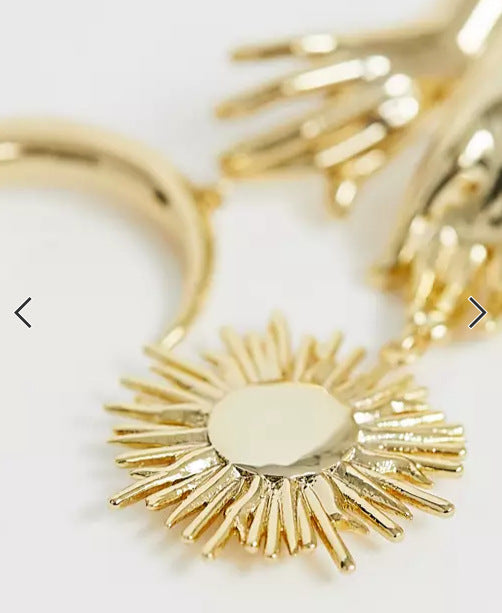 Boucles d'oreilles longues rétro européennes et américaines, boucles d'oreilles à pampilles de tempérament, boucles d'oreilles simples et tendance soleil lune pour femmes