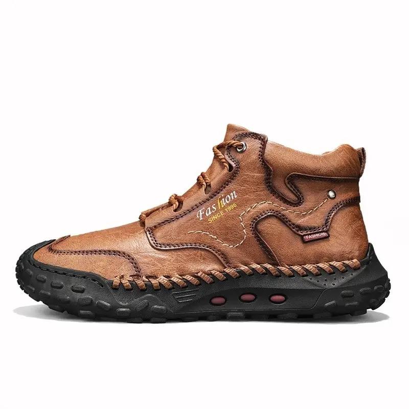 AdTec Crestview Thick Sole Martin Boot, brown leather footwear with rugged sole for all-day durability