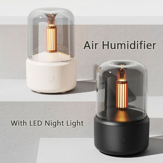 Humidificador Luz Ambiente Difusor de Aroma Luz de Vela Portátil