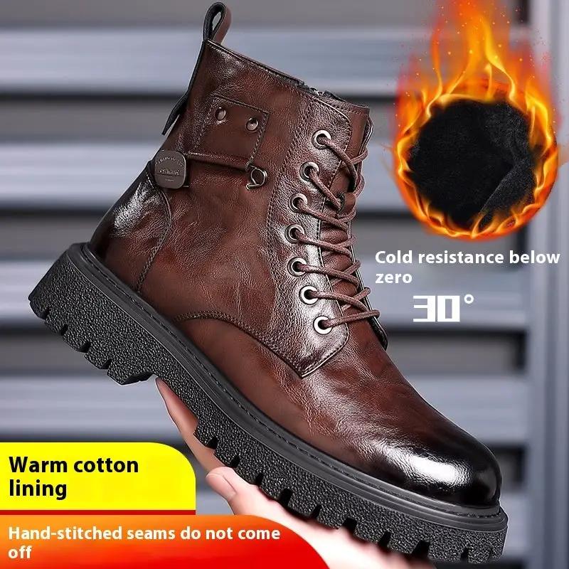 AdTec Oxford Craft brown leather work ankle boots with lace-up and rugged sole