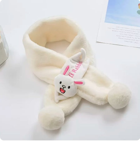 Écharpe croisée lapin en peluche chaude pour enfants