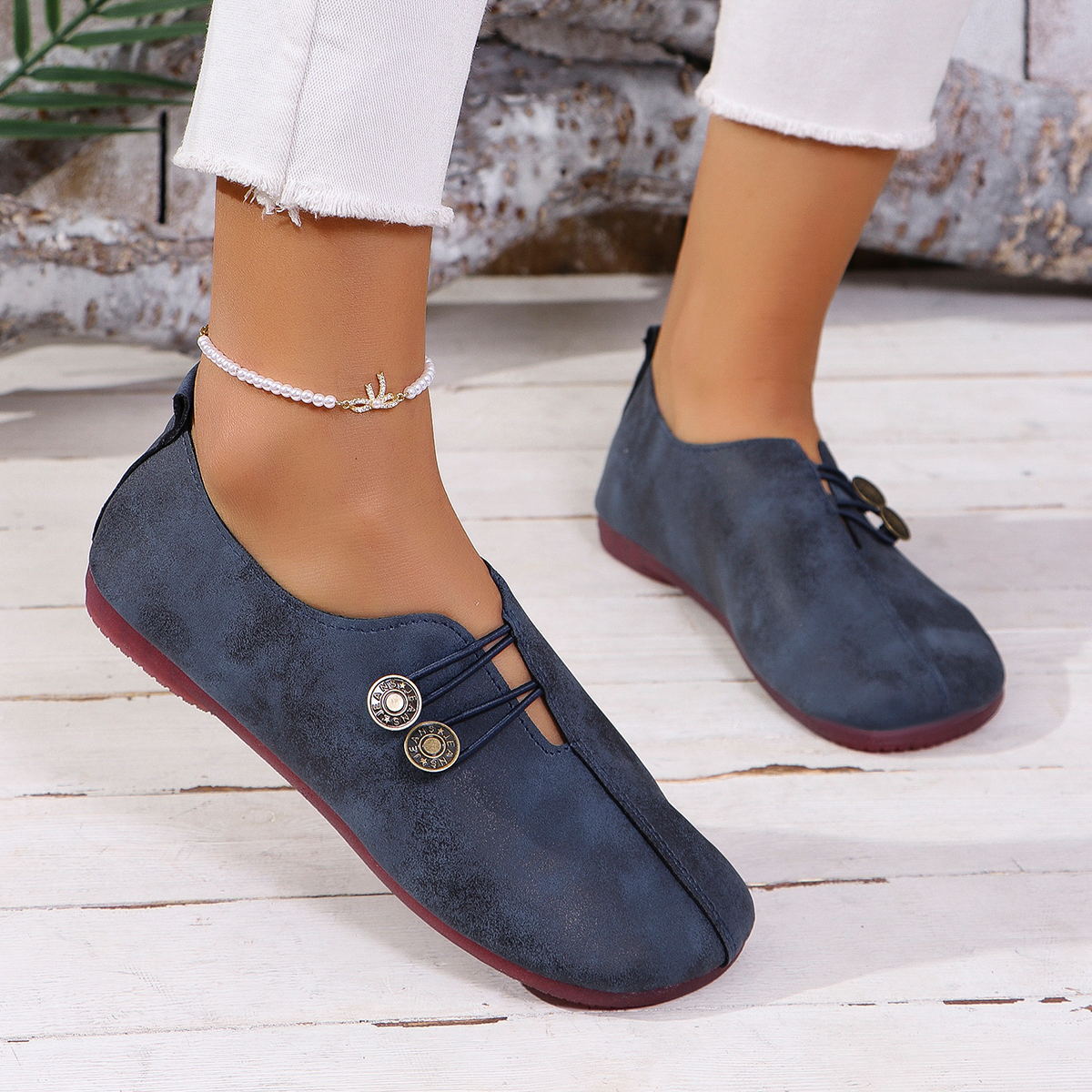 Ins Sandales à enfiler à bout carré Chaussures plates souples de mode estivale pour femmes