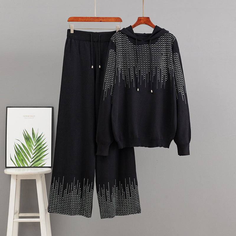 Suéter de cuello alto, traje suelto