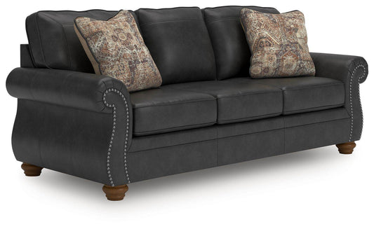 Signature Design by Ashley Signature Chasemore Sofa Traditional Roll Arm Faux Leather Sofabed-1
