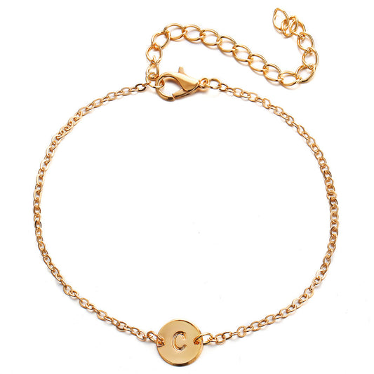 Bracelet Lettre & Ange de Mode pour Femmes, Simple, Ajustable, Couleur Or, Bracelets à Noms, Bijoux Pulseras Mujer, Cadeaux de Fête
