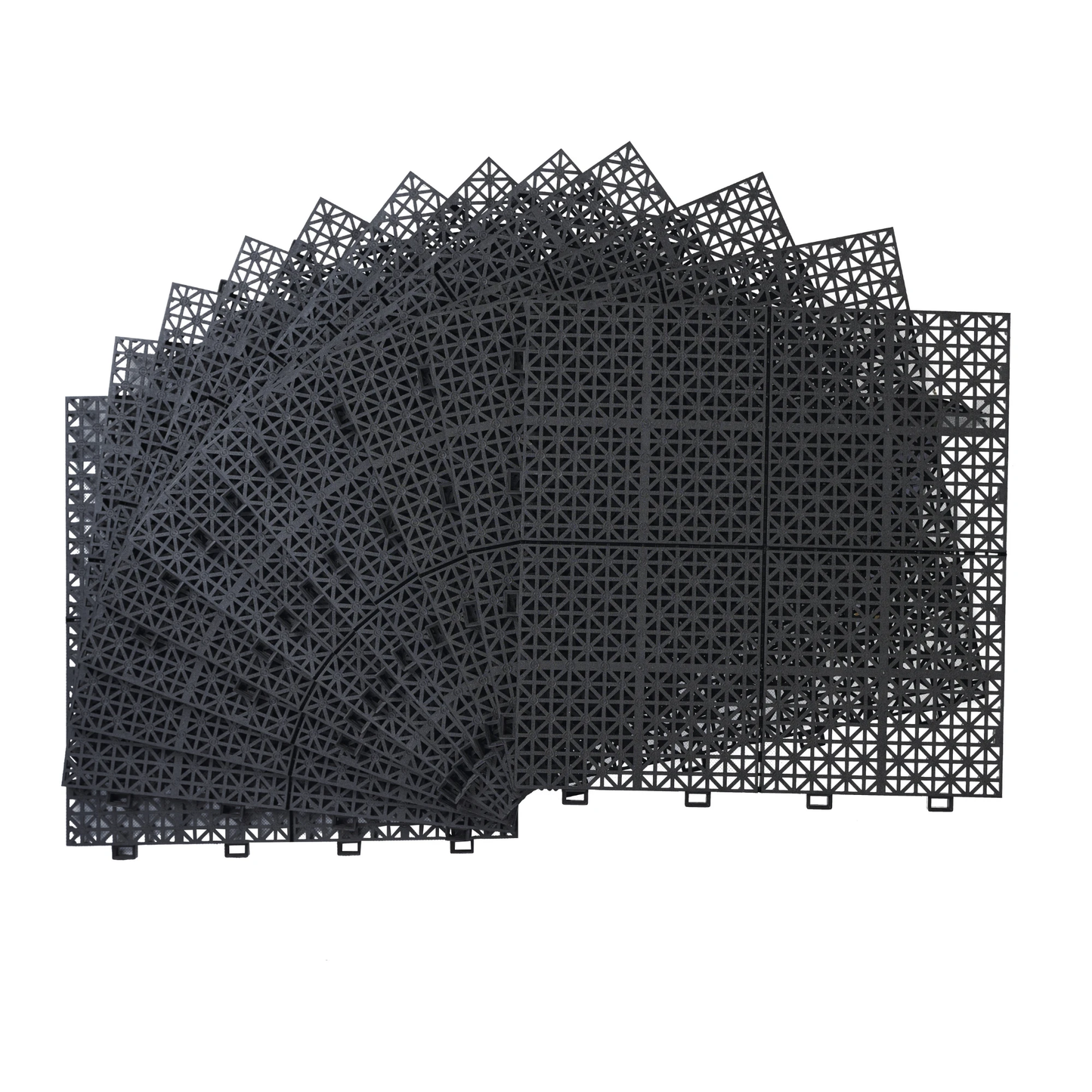 12 x 12 inch black interlocking deck tiles, plastic waterproof, weighing up to 6613 pounds, with a rose pattern pack of 12 by eprolo