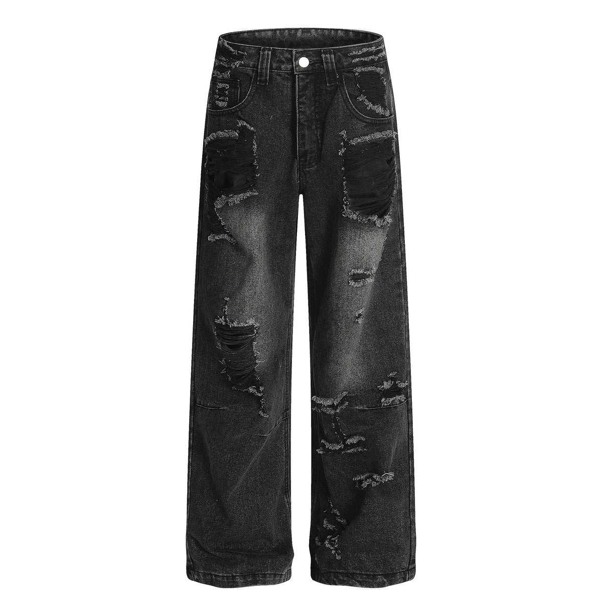 Unisex High Rise Oversized Floor Length Wide Leg Jeans