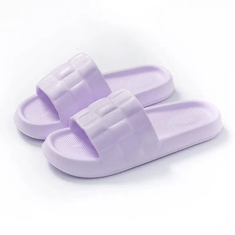 Summer Women's Soft Bottom Breathable Sandals in lavender with cushioned textured footbed