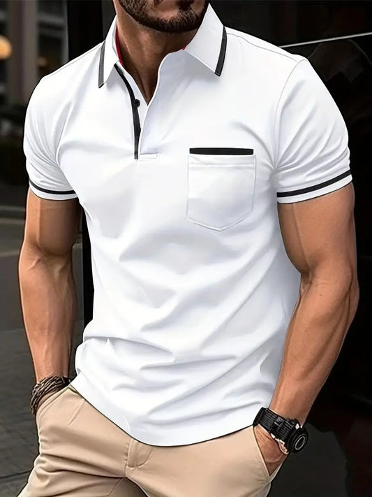 Polo de verano con bolsillo y botones para hombre