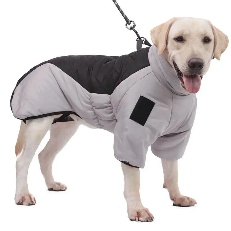AdTec winter waterproof dog coat; grey and black padded jacket for medium to large dogs