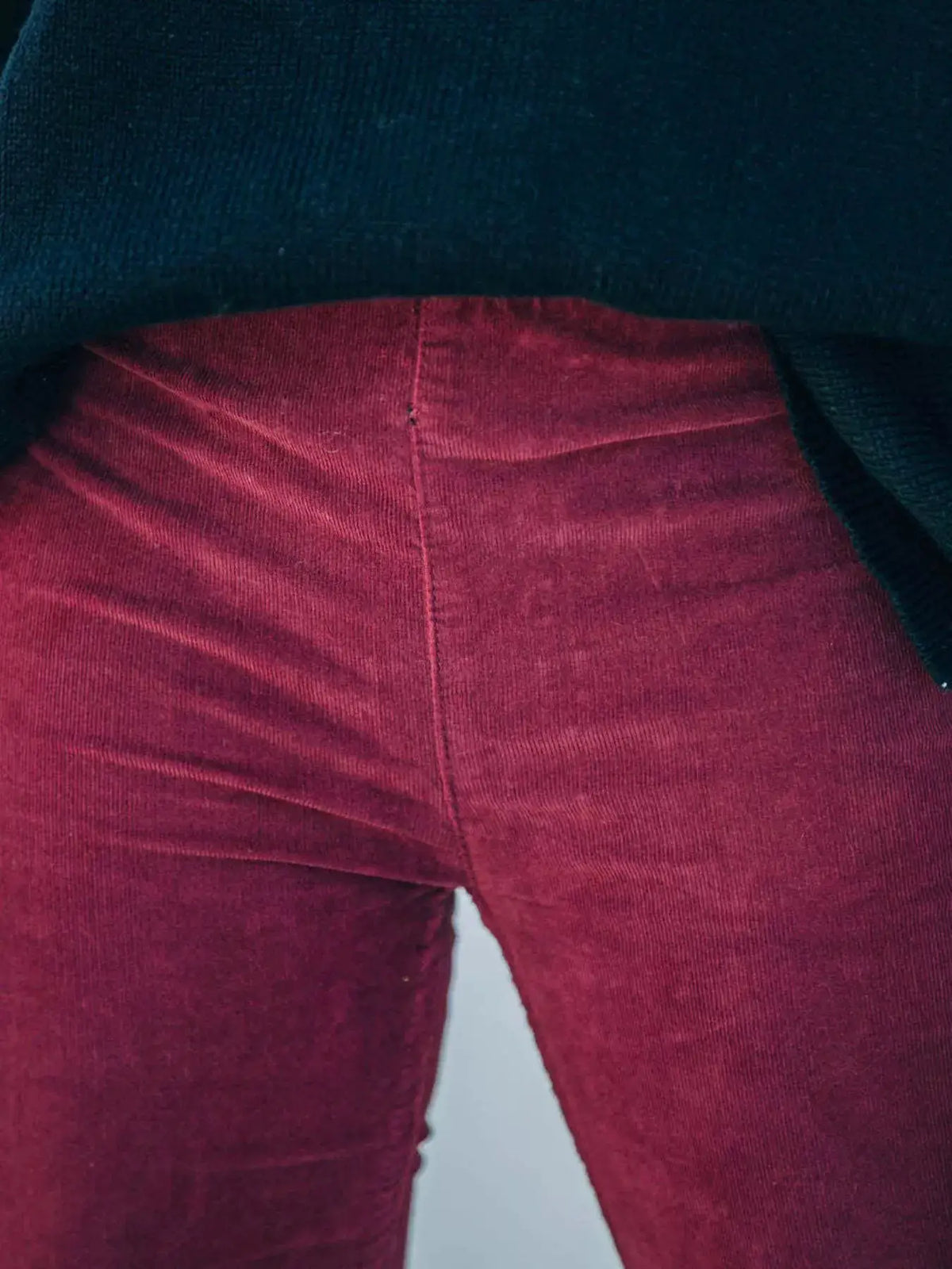 Full Size Corduroy Flare Pants in burgundy, plus size by Trendsi