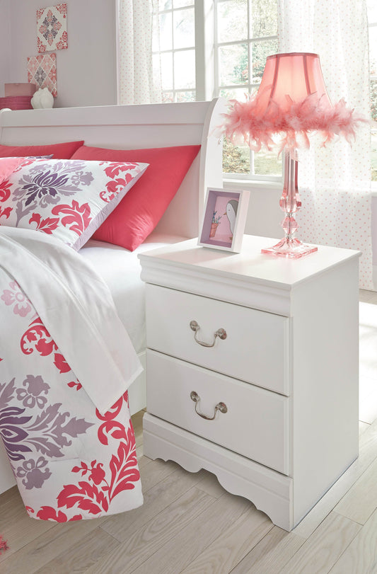Anarasia - Two Drawer Night Stand - White-1